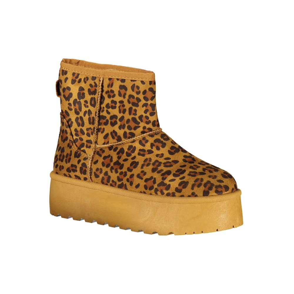 Marrone Polyester Women Ankle Boot - ventzia