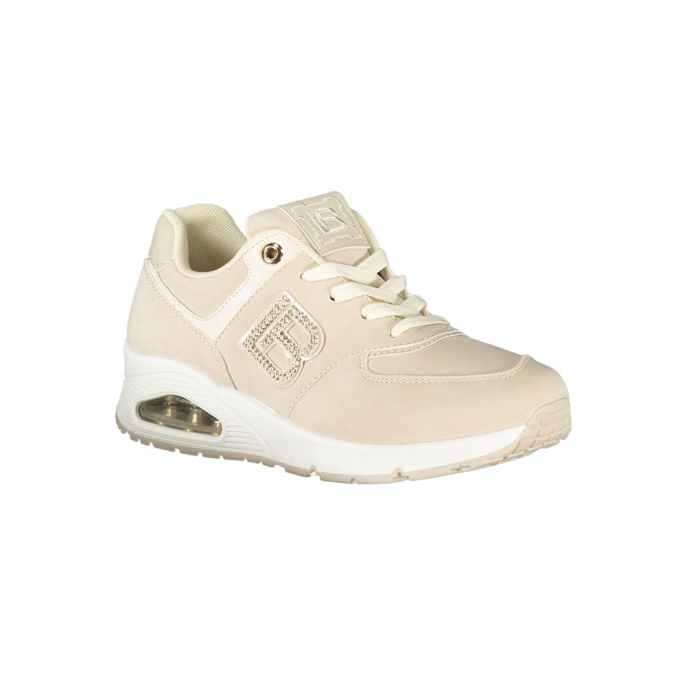 Beige Polyurethane Women Sneaker - ventzia