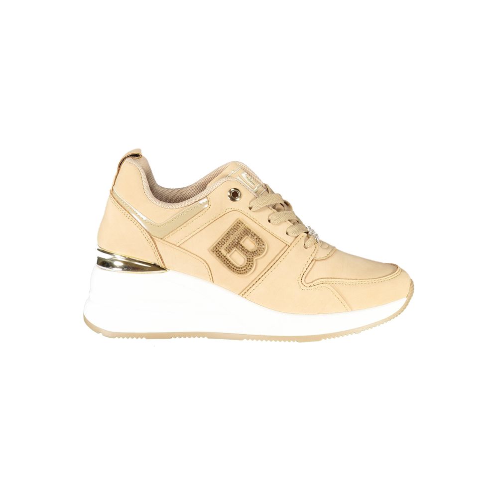 Beige Polyester Women Sneaker - ventzia