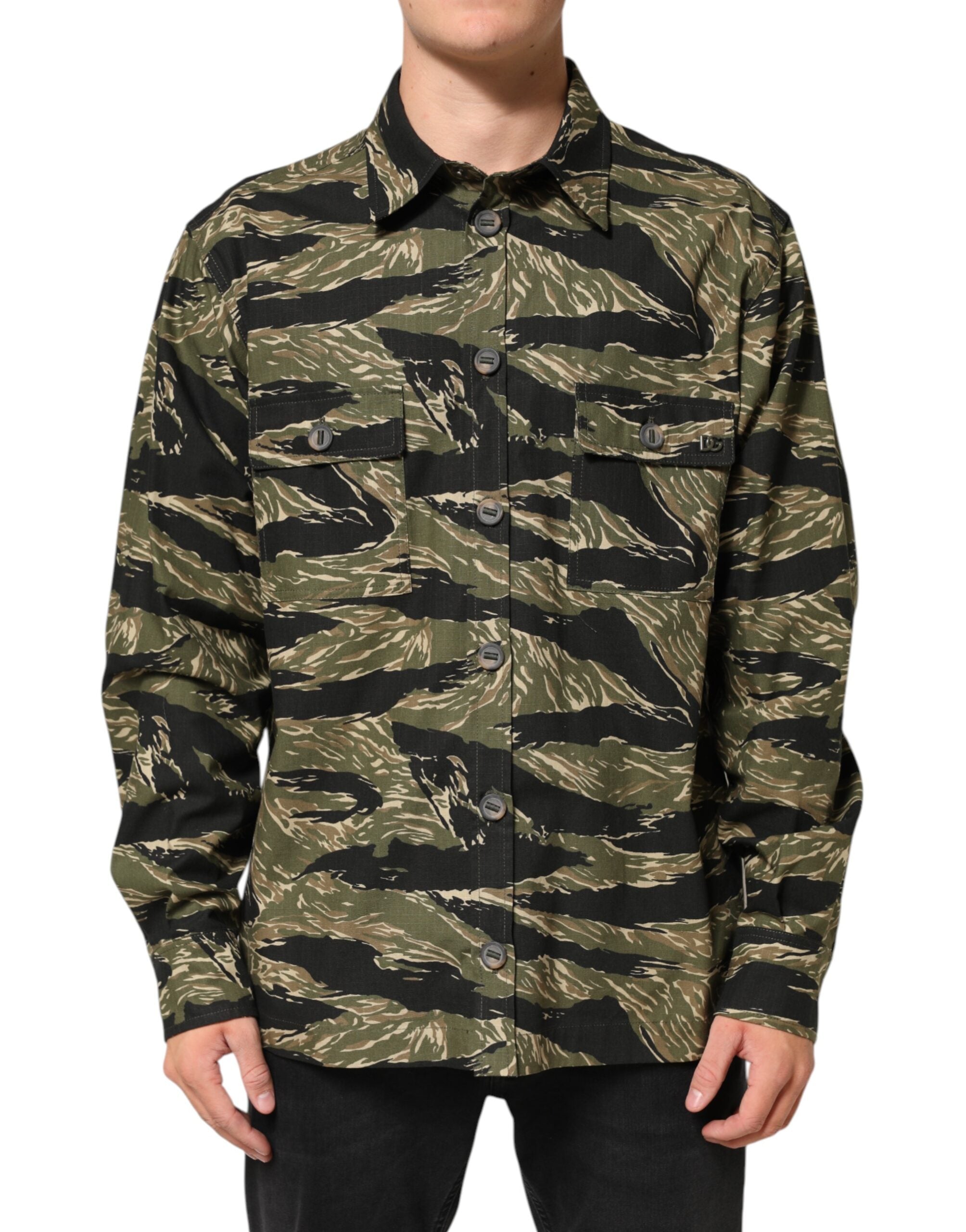 Multicolor Camouflage Cotton Casual Shirt - ventzia