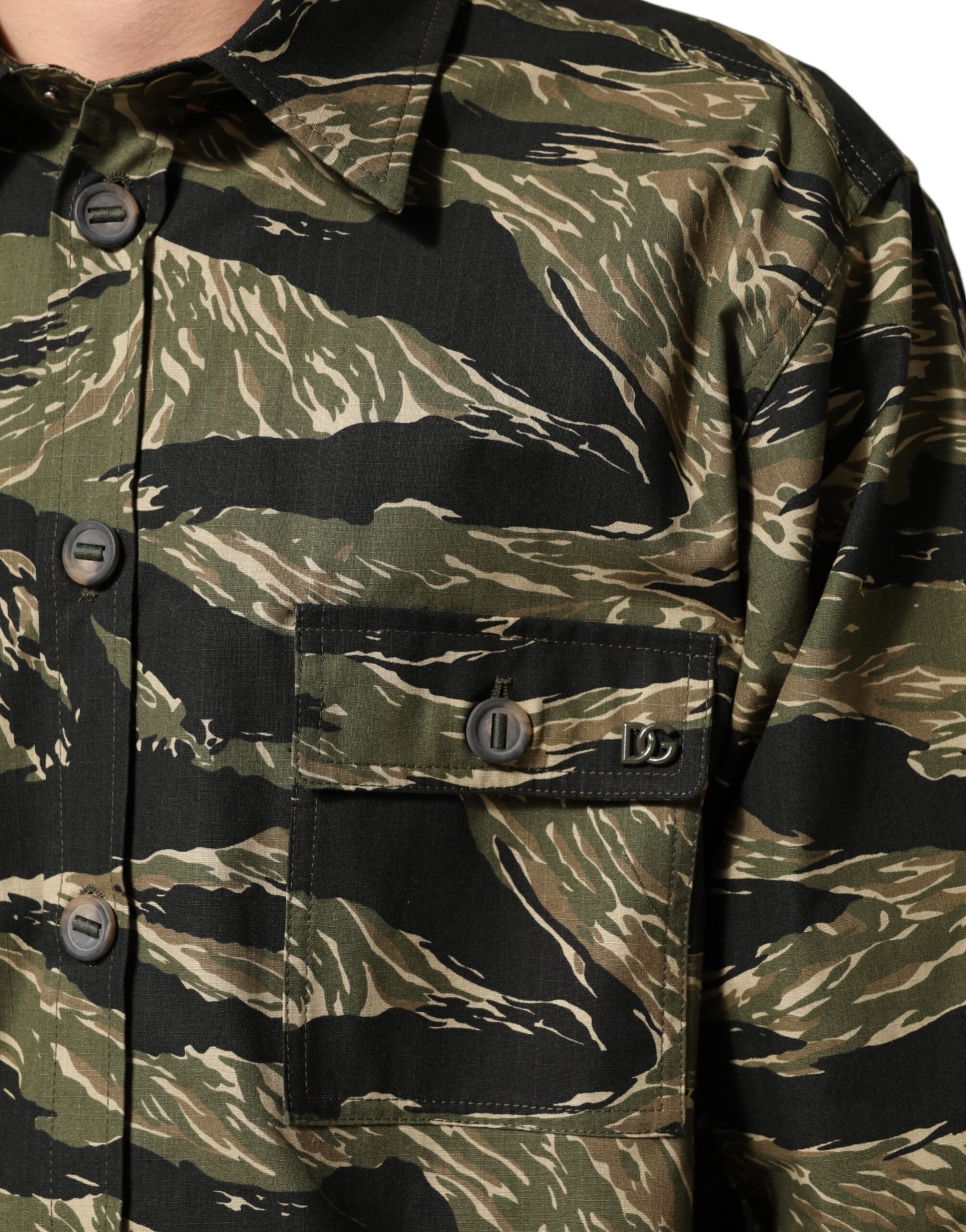 Multicolor Camouflage Cotton Casual Shirt - ventzia