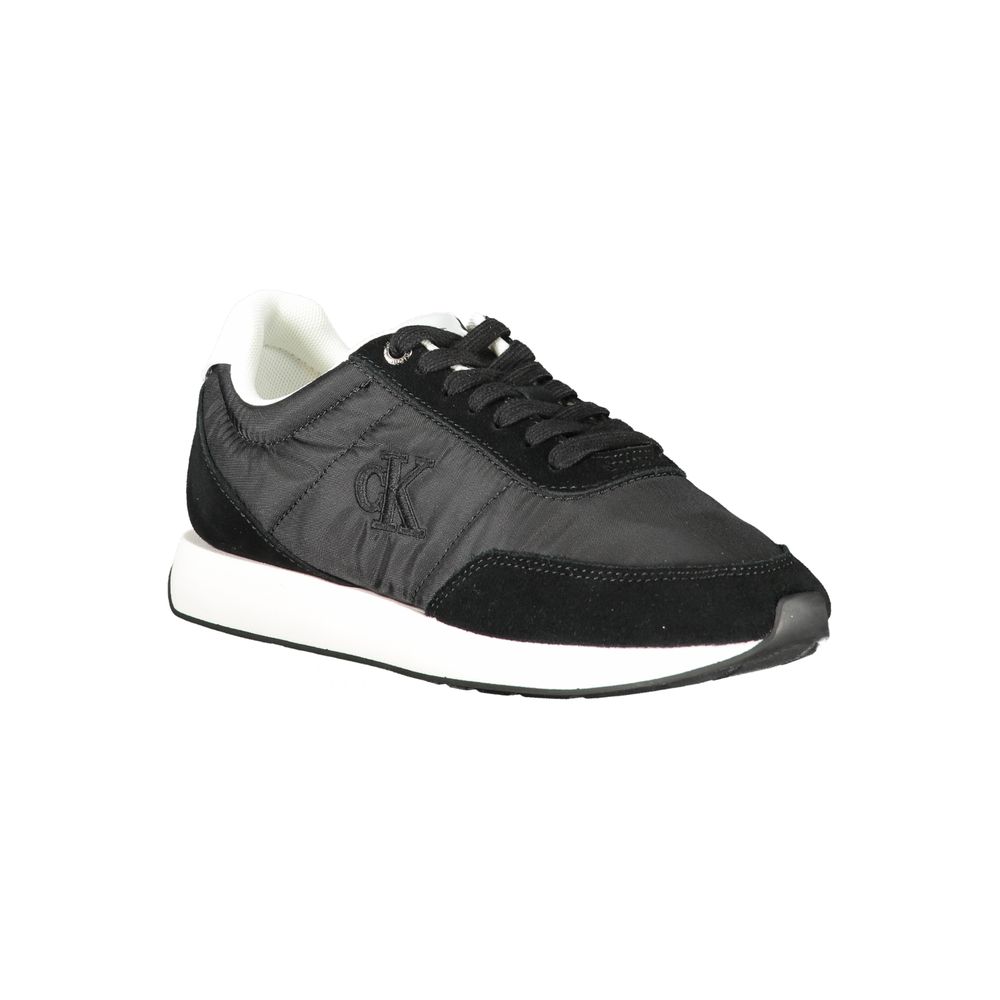 Black Polyester Women Sneaker - ventzia