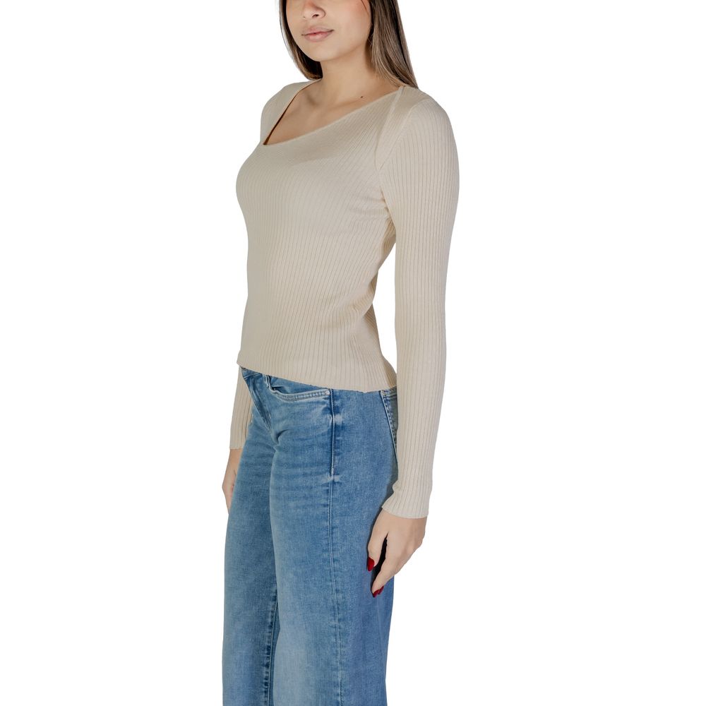 Beige Viscose Sweatshirt - ventzia