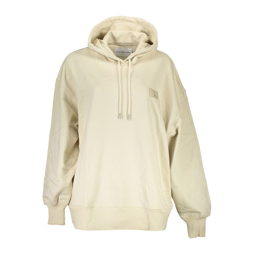 Beige Recycled Cotton Women Hoodie - ventzia