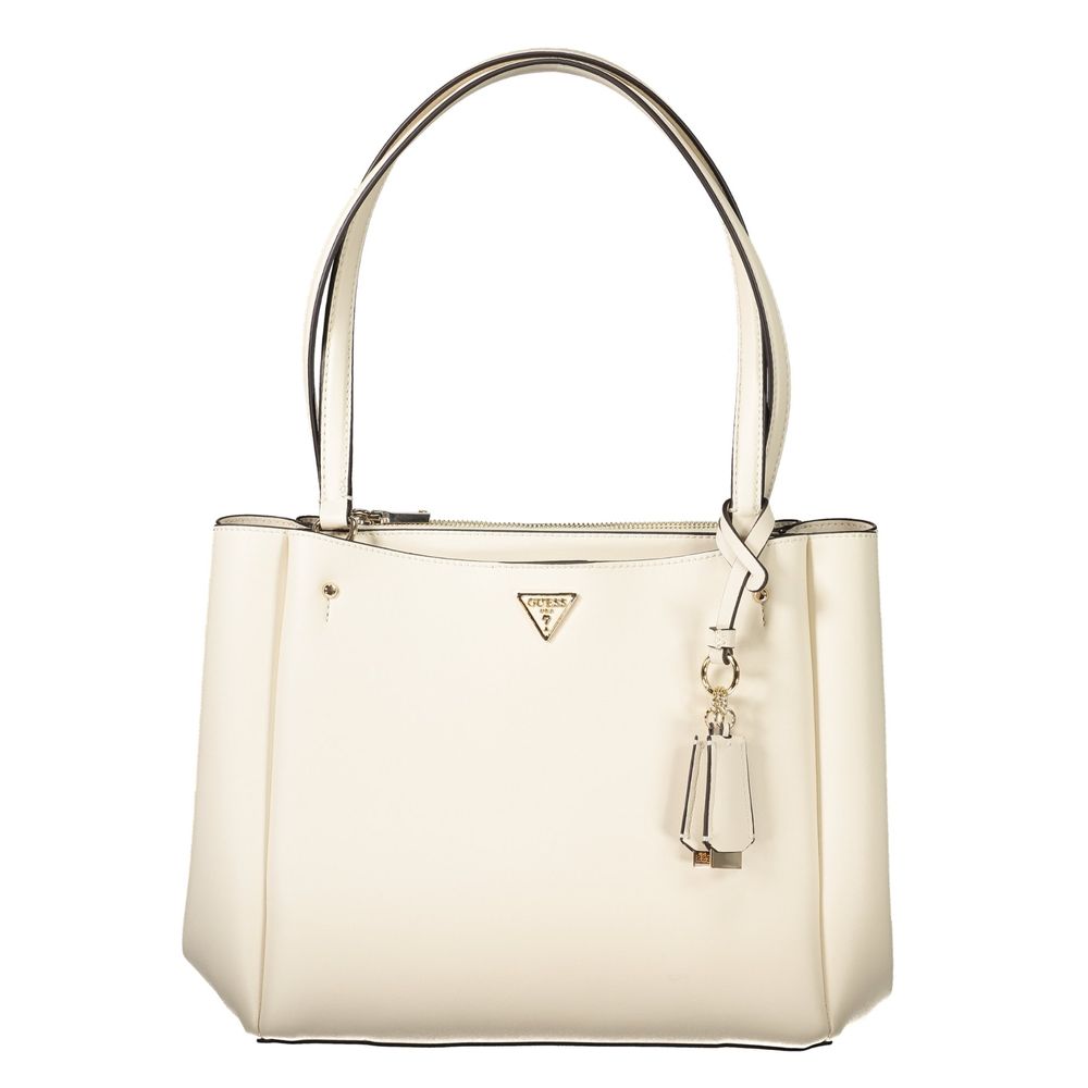 Bianco Polyurethane Women Handbag - ventzia