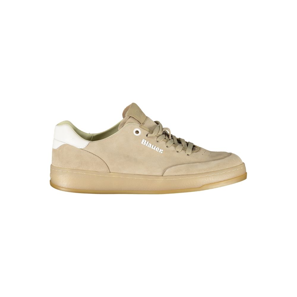 Beige Leather Men's Sneaker - ventzia