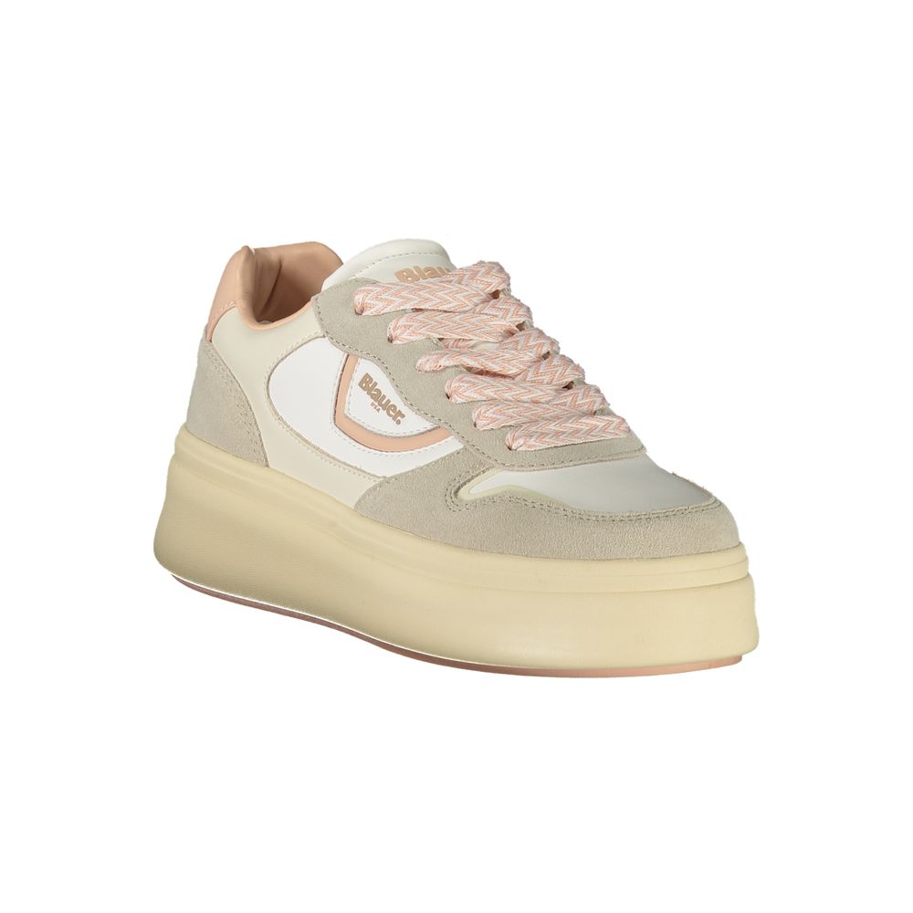 Bianco Polyurethane Women Sneaker - ventzia