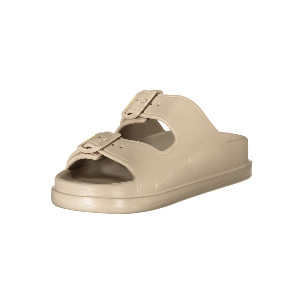 Beige Polyurethane Women Slipper - ventzia