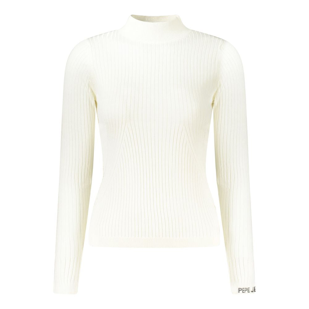 White Cotton Women Sweater - ventzia