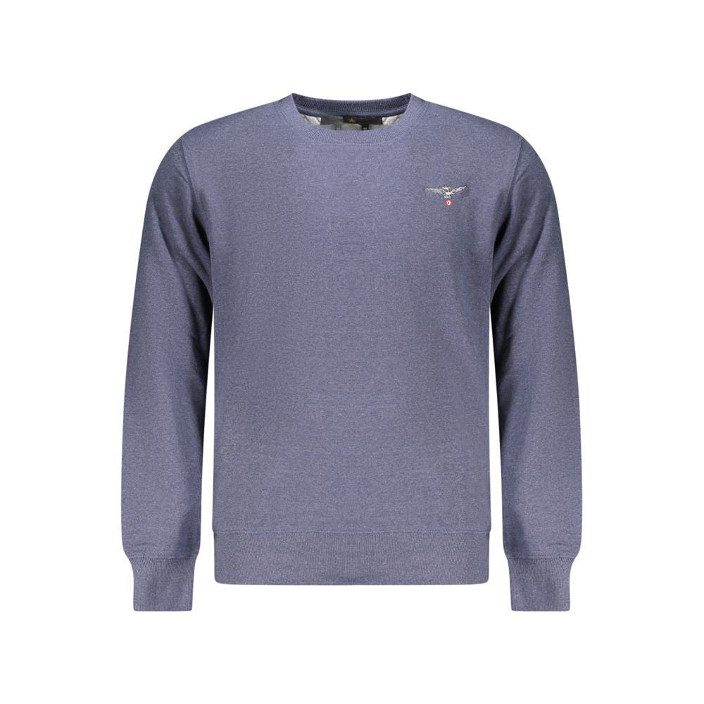 Blue Recycled Cotton Men Sweatshirt - ventzia