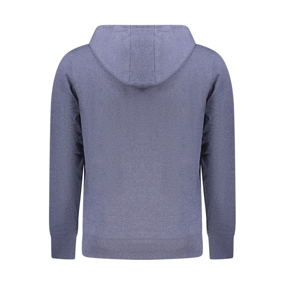 Blue Recycled Cotton Men's Hooded Sweatshirt - ventzia