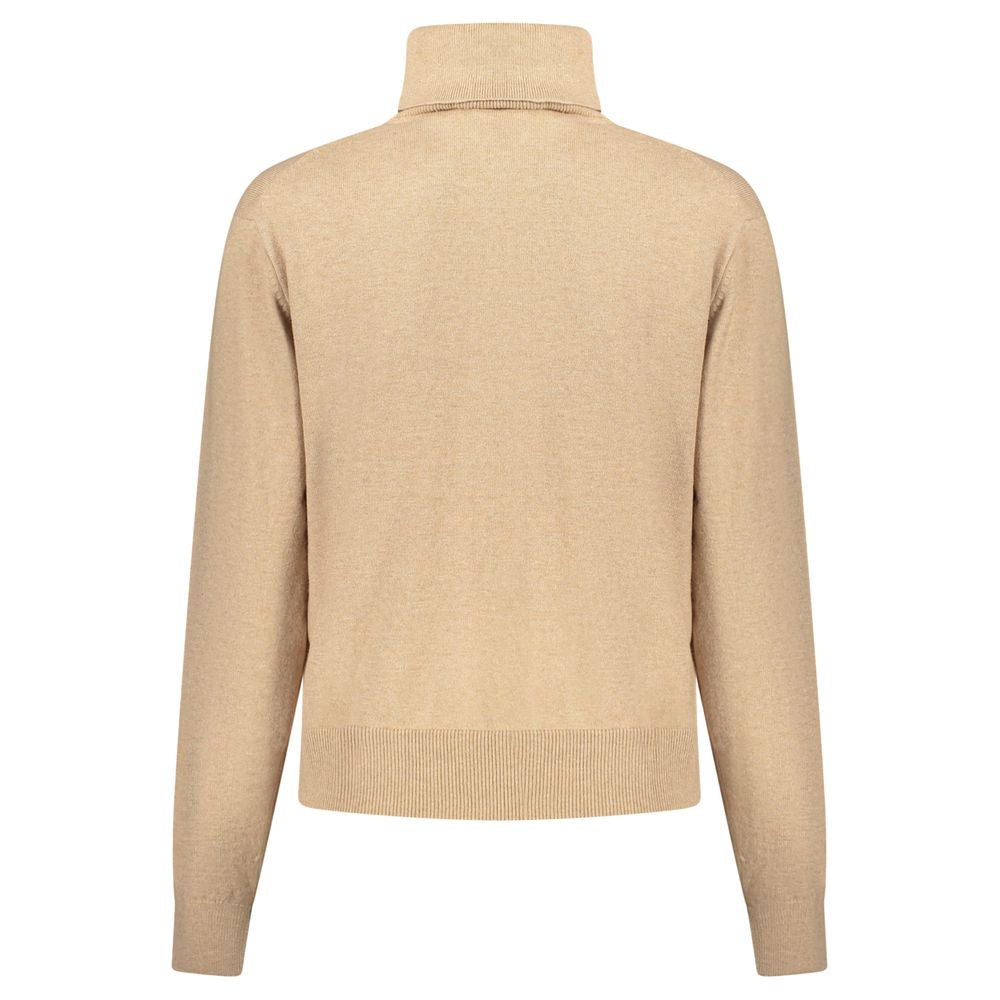 Beige Cotton Women Sweater - ventzia