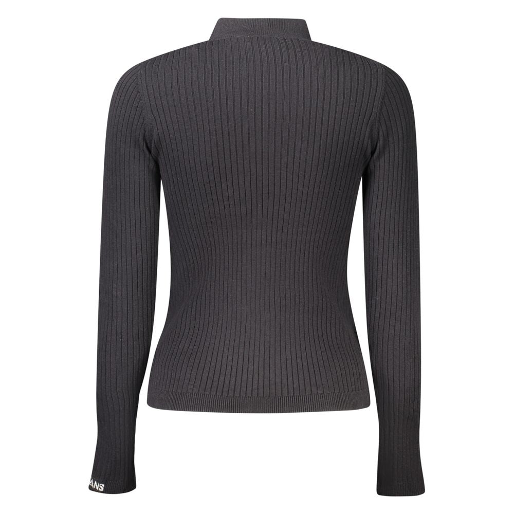 Black Cotton Women Sweater - ventzia