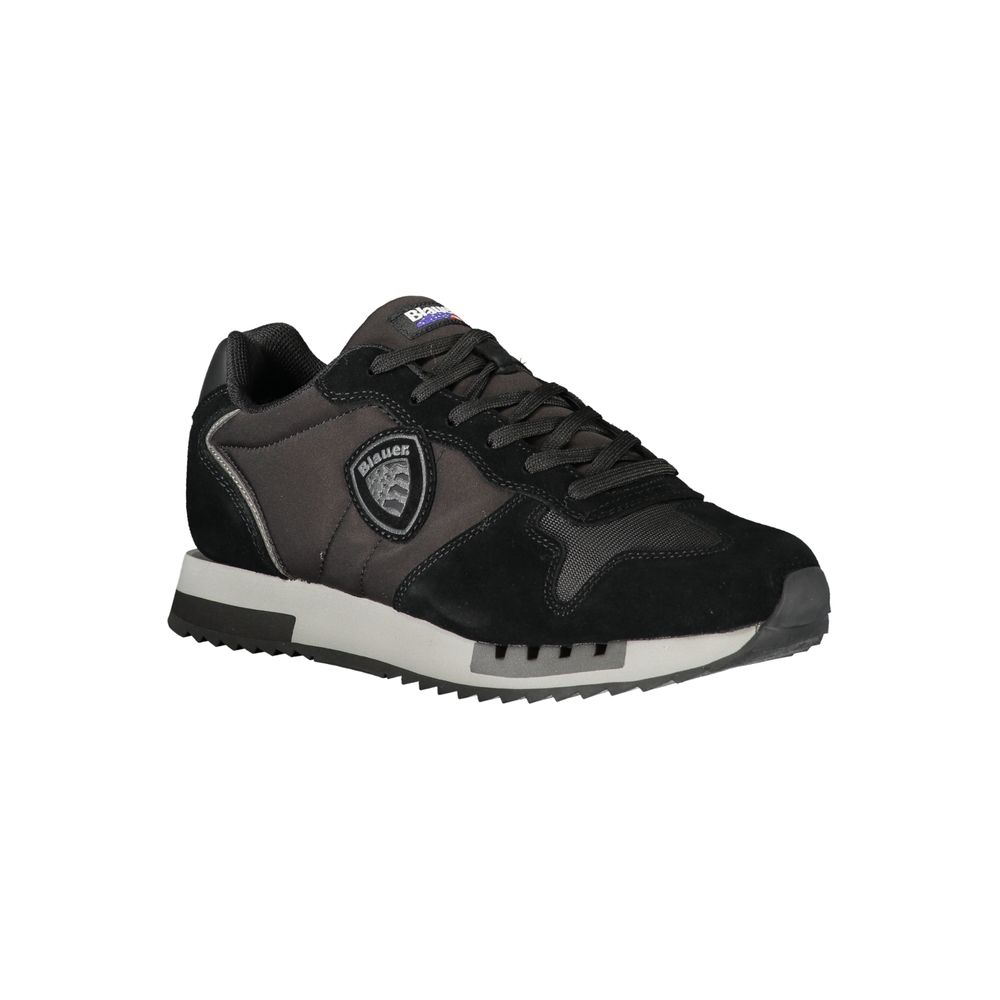 Black Polyurethane Men Sneaker - ventzia