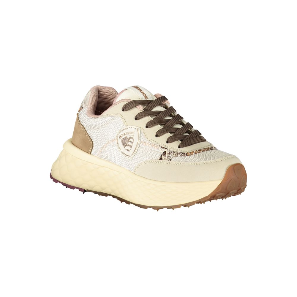 Beige Leather Women Sneaker - ventzia