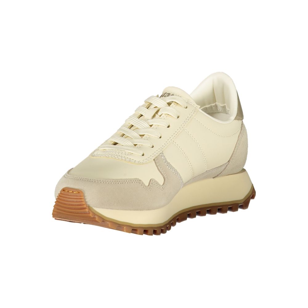 Beige Leather Women Sneaker - ventzia