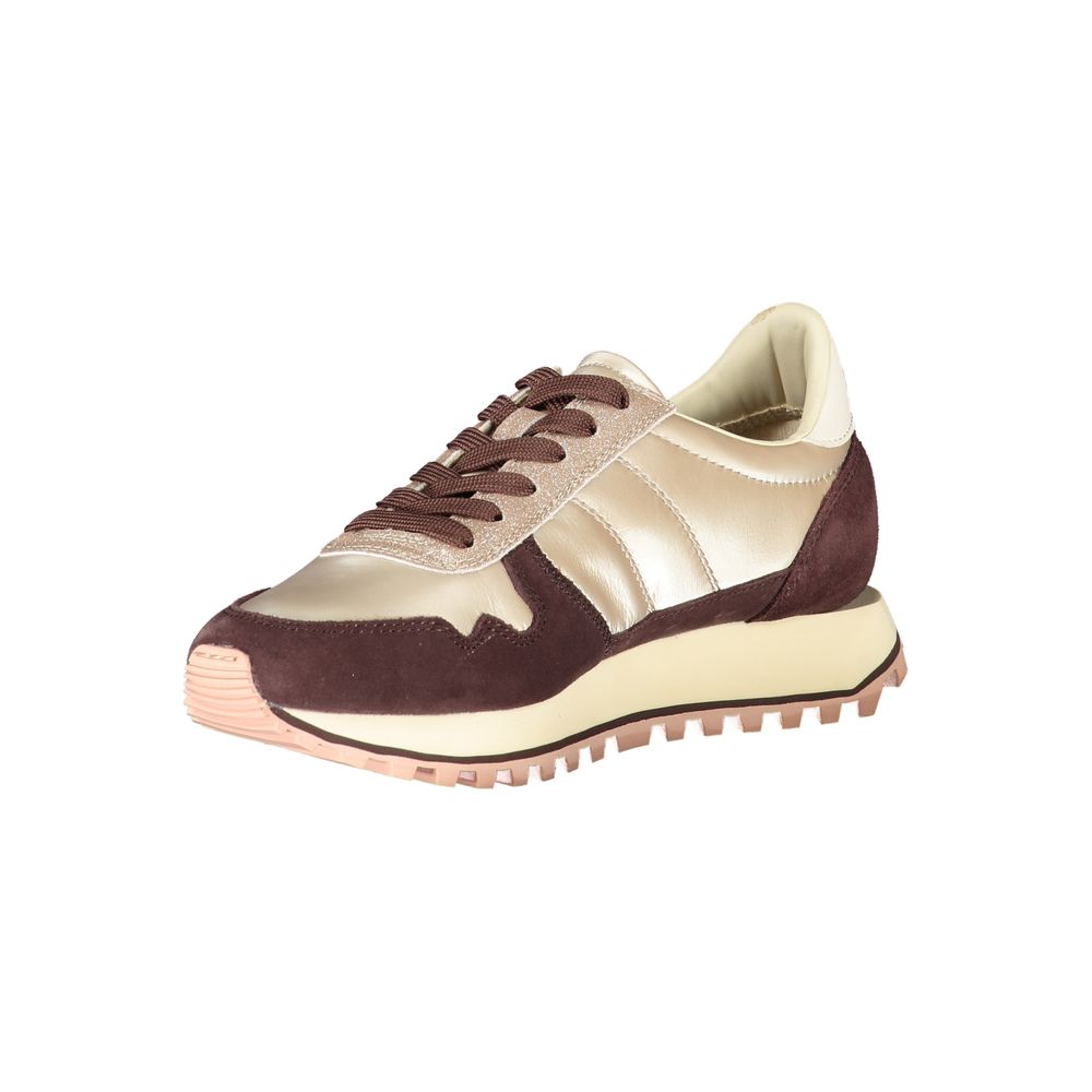 Beige Leather Women Sneaker - ventzia