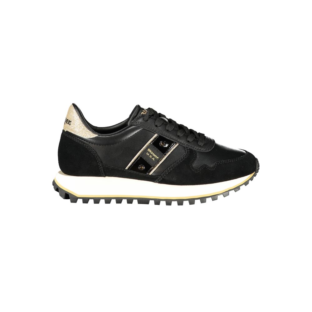 Black Leather Women Sneaker - ventzia