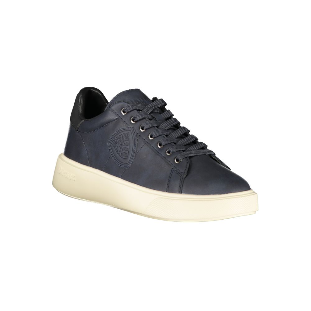 Blue Polyurethane Men's Sneaker - ventzia