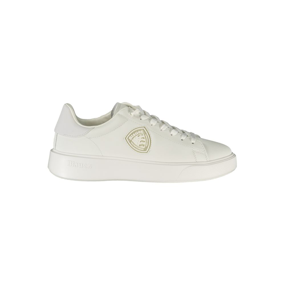Bianco Poliestere Mens Sneaker - ventzia