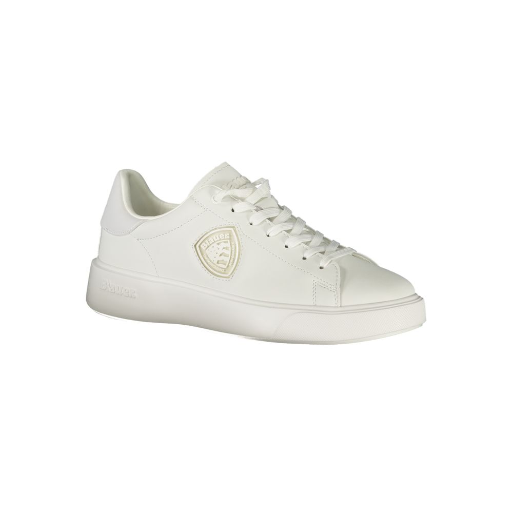 Bianco Poliestere Mens Sneaker - ventzia