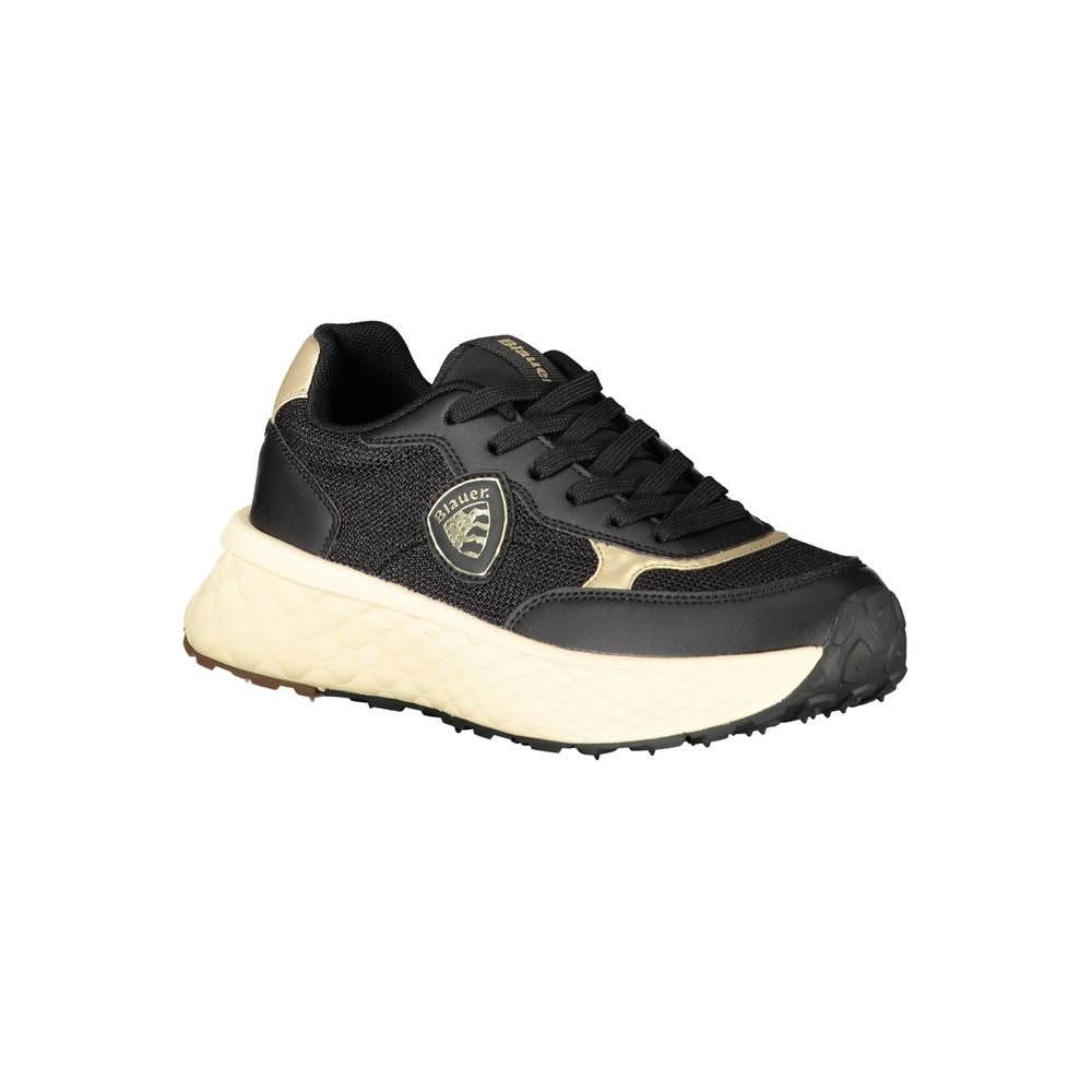 Black Leather Women Sneaker