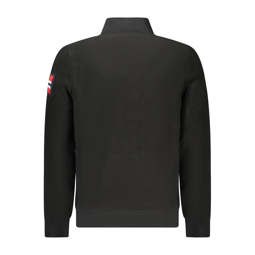 Black Polyester Men's Sweatshirt - ventzia