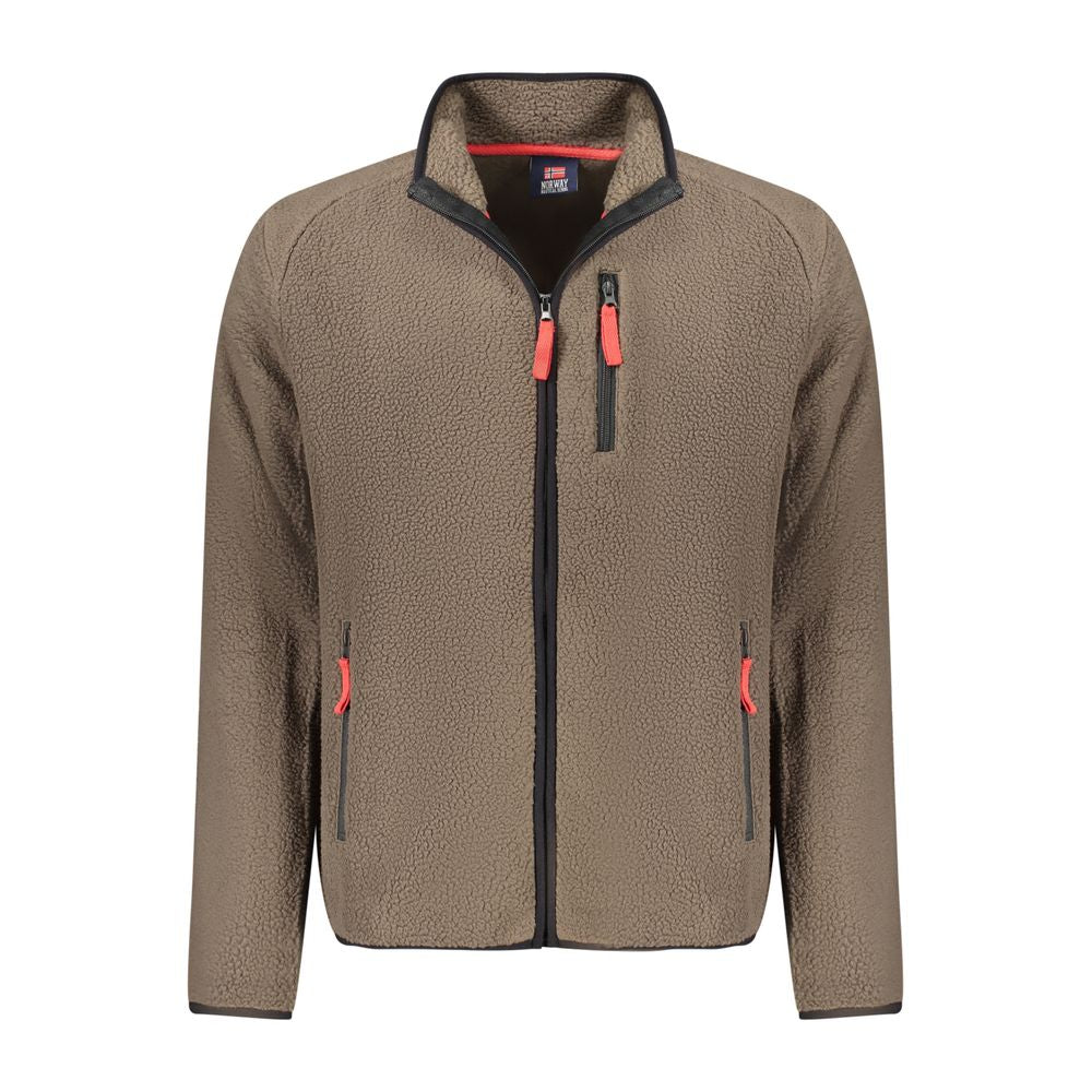 Marrone Polyester Men Sweatshirt - ventzia