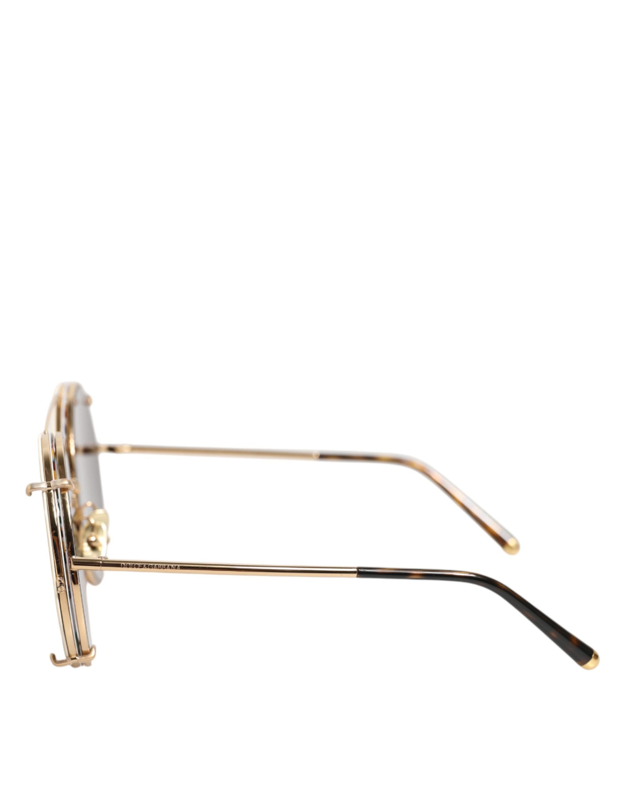 DG2198 Brown Leopard Print Gradient Round Sunglasses - ventzia