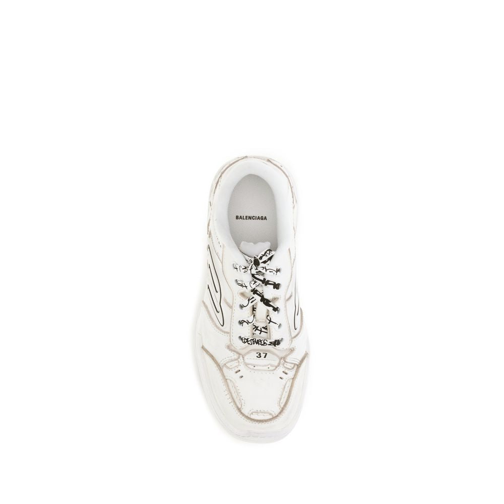 White Calf Leather Bos Taurus Athletic Sneakers - ventzia