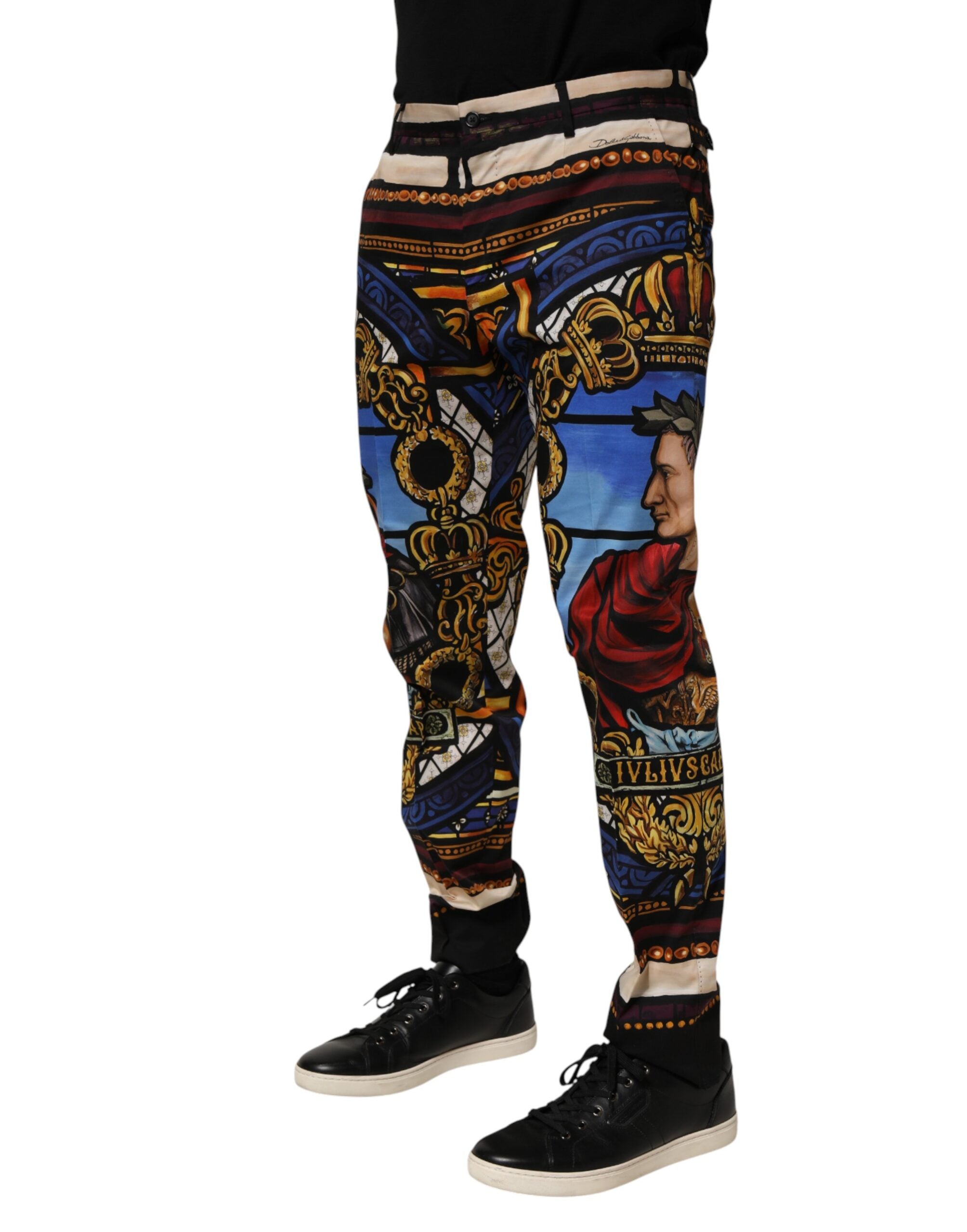 Multicolor Julias Ceasar Print Tapered Pants - ventzia