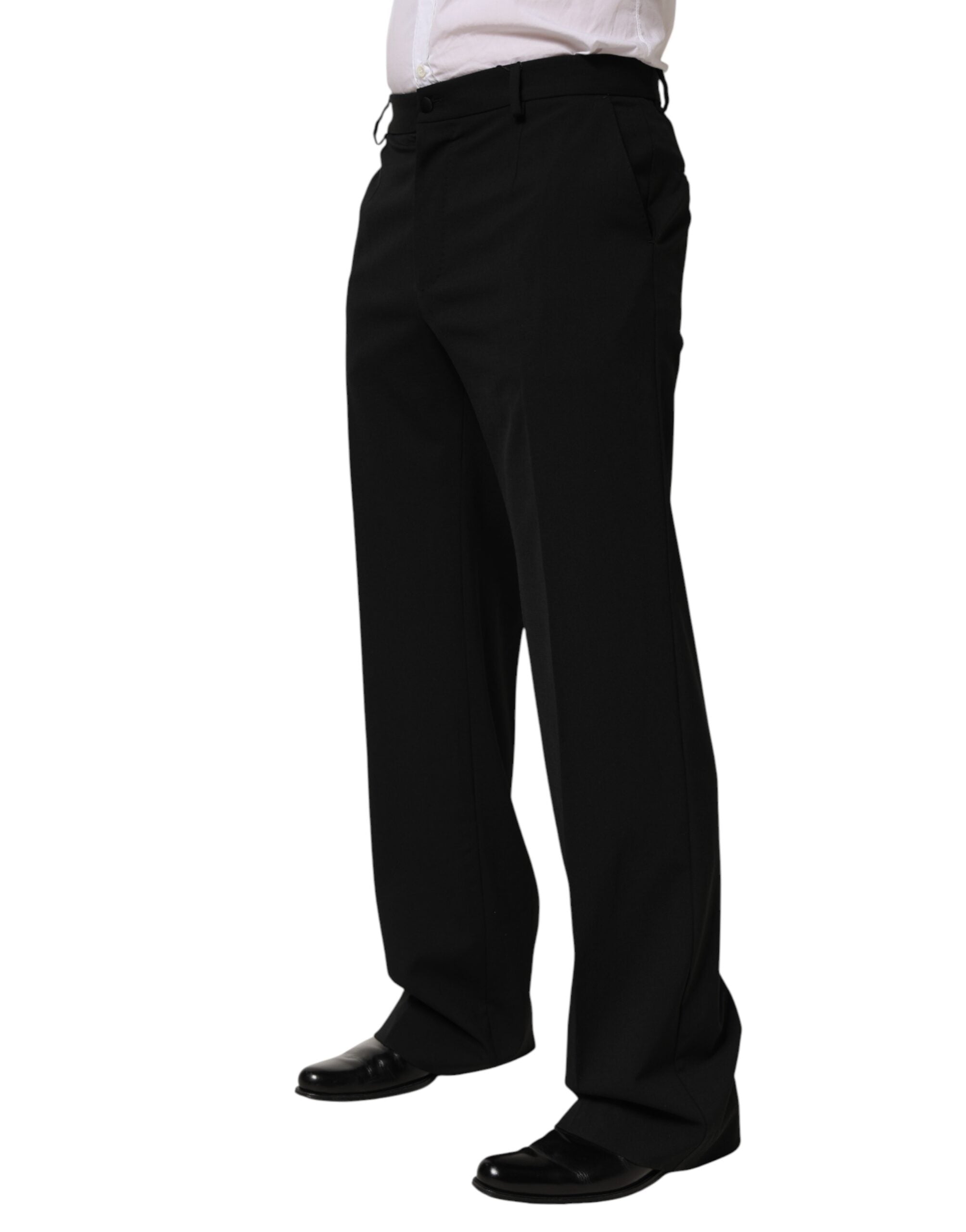 Black Wool Formal Dress Men Trouser Pants - ventzia