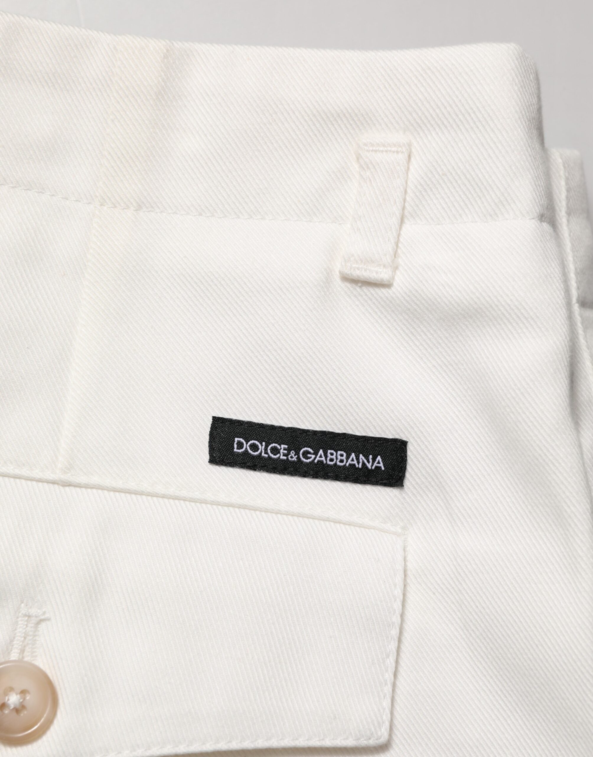 White Cotton Mid Waist Men Bermuda Shorts - ventzia