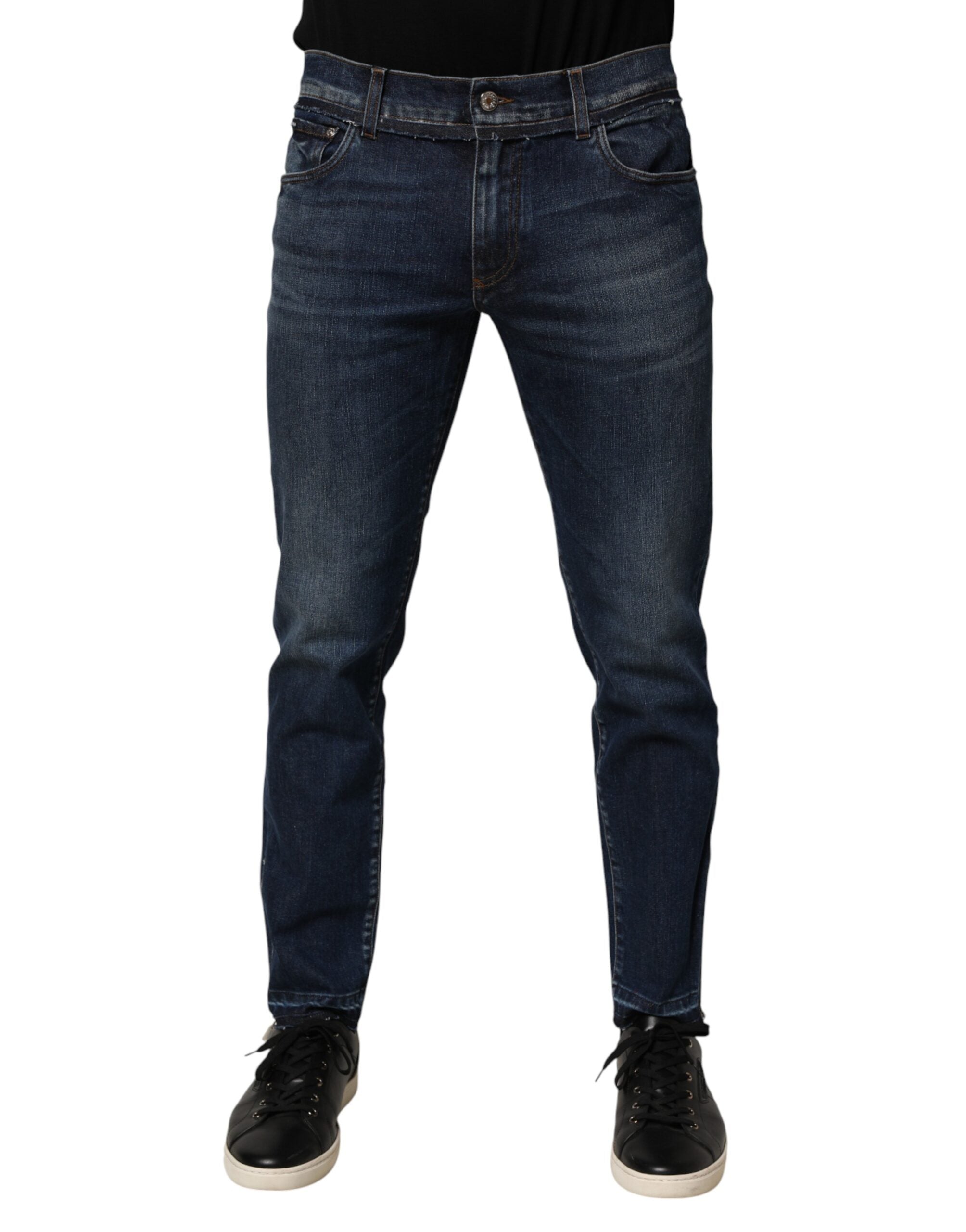 Blue Cotton Stretch Skinny Men Denim Jeans - ventzia
