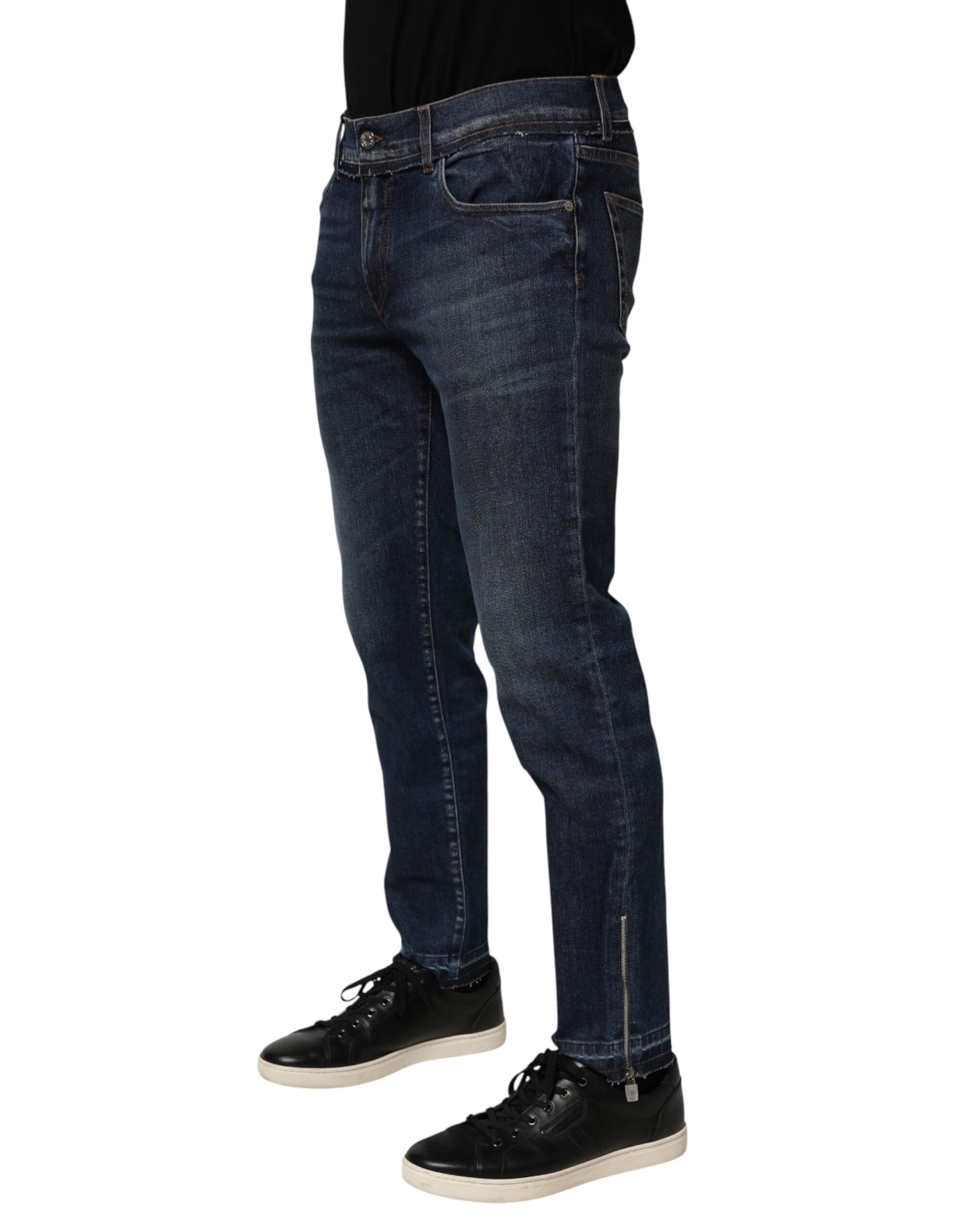 Blue Cotton Stretch Skinny Men Denim Jeans - ventzia