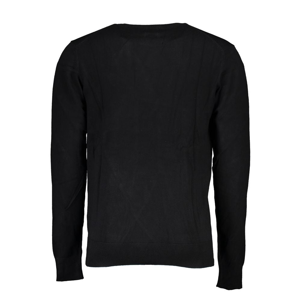 Black Viscose Men's Sweater - ventzia