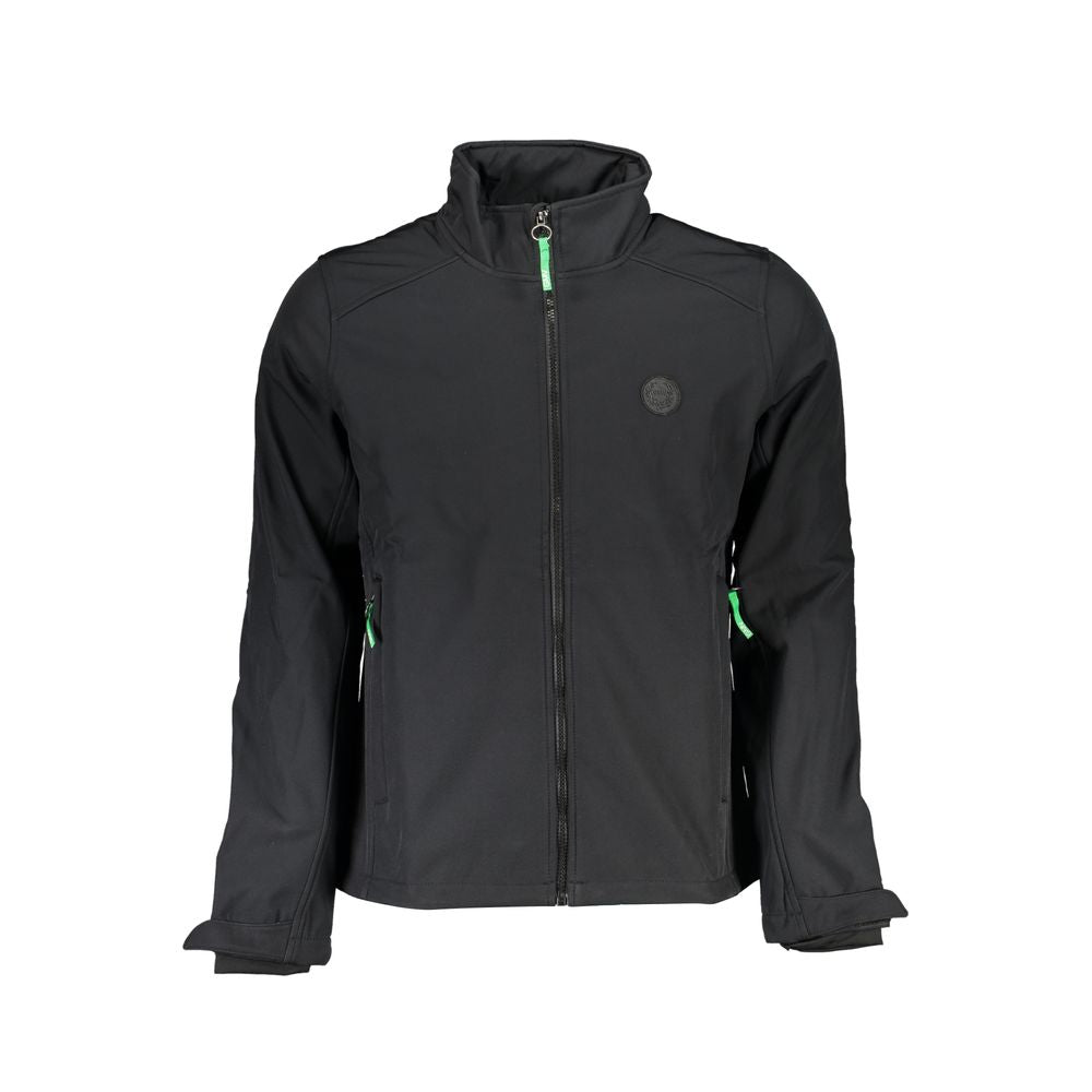 Black Polyester Men's Jacket - ventzia
