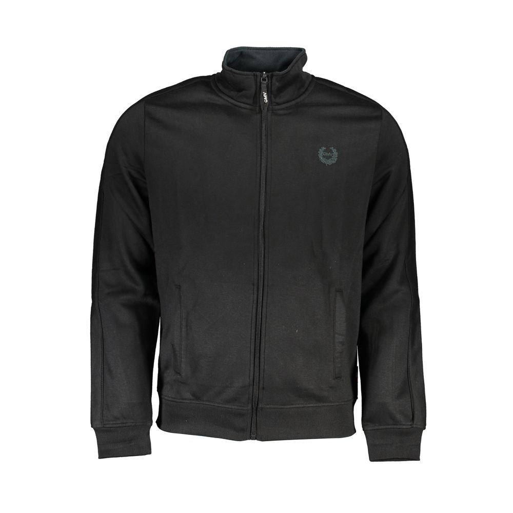 Black Polyester Men Sweatshirt - ventzia