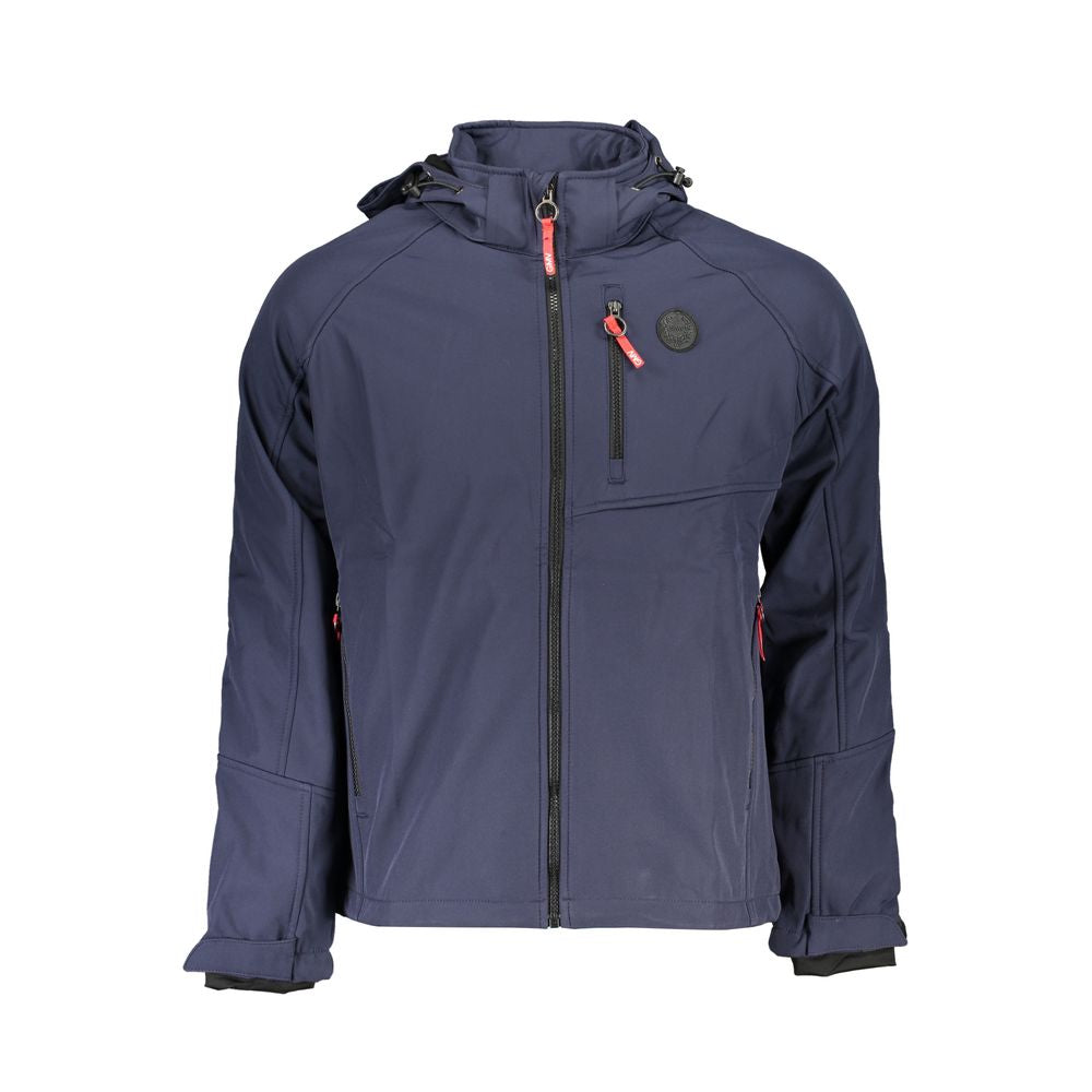 Blue Polyester Men's Jacket - ventzia