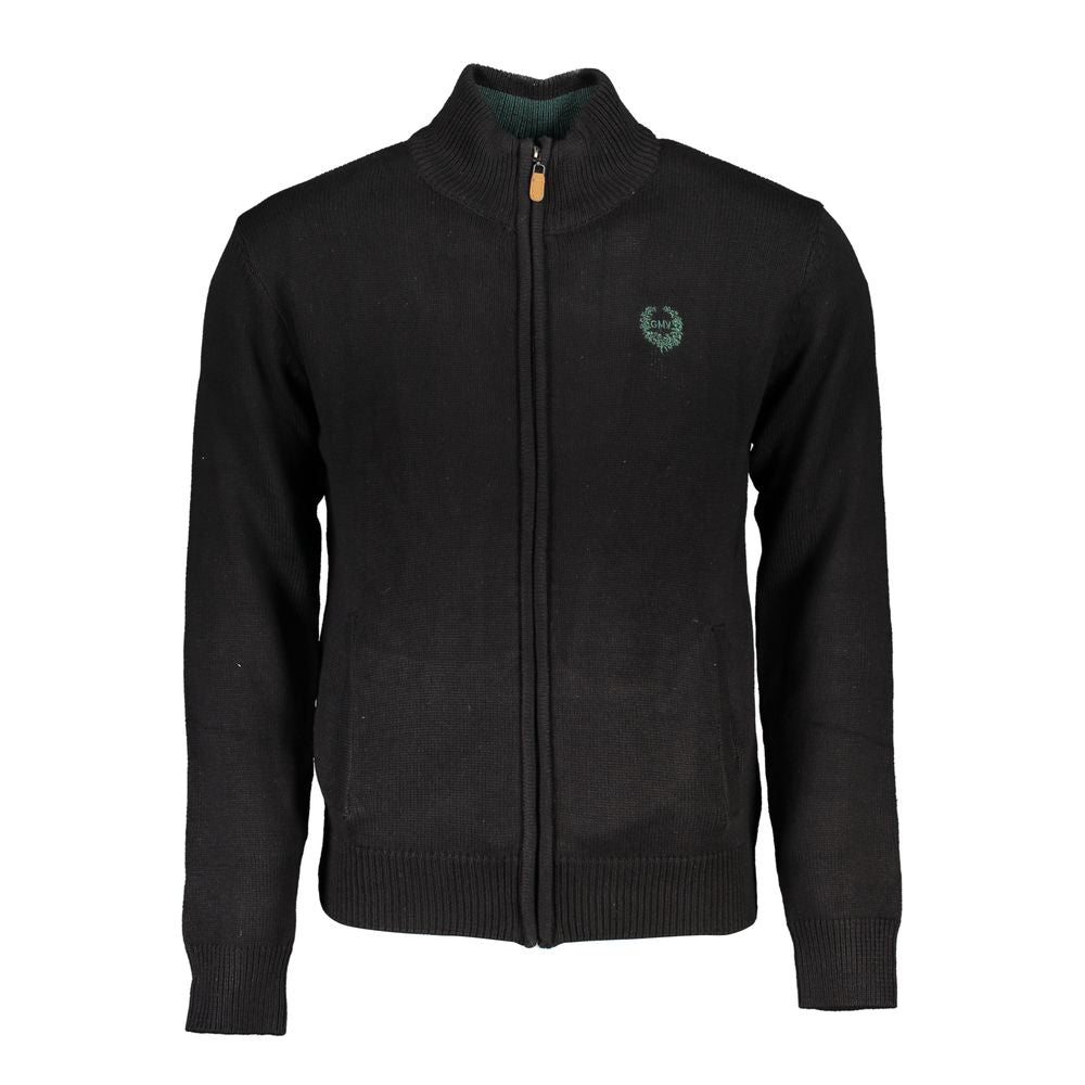 Black Cotton Men's Cardigan - ventzia