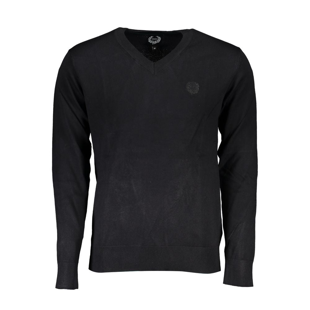 Black Viscose Men's Sweater - ventzia