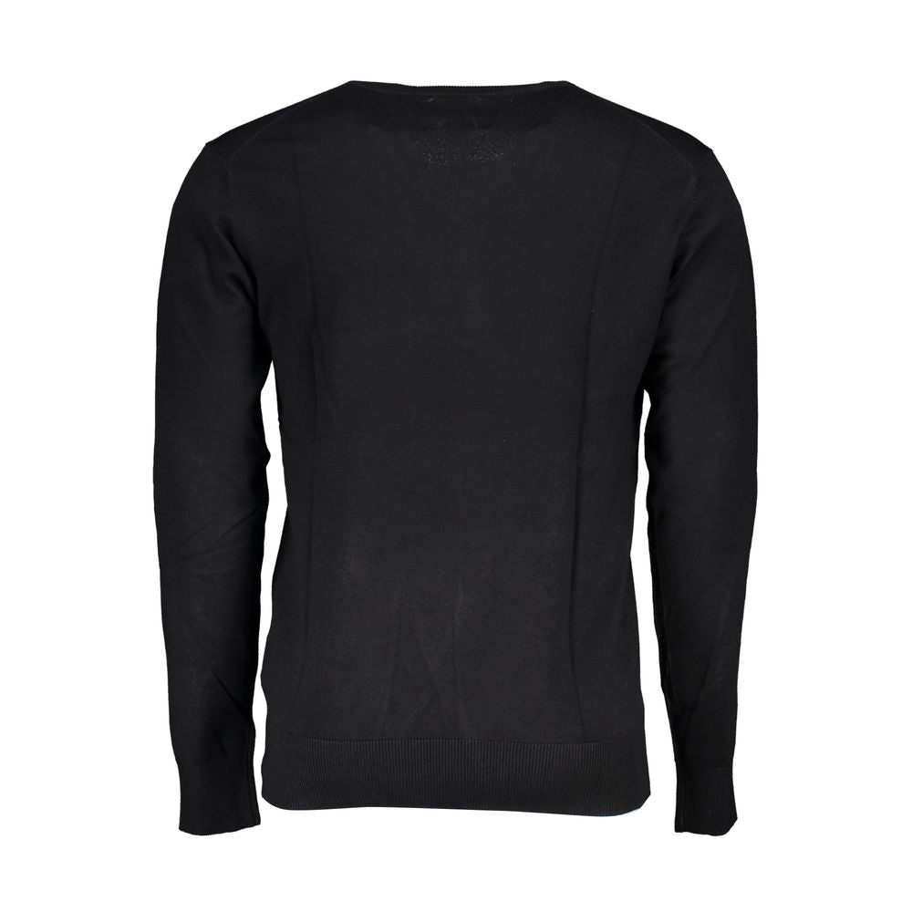 Black Viscose Men's Sweater - ventzia