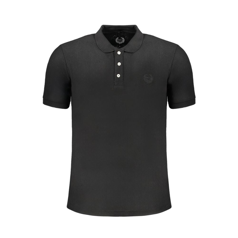 Black Cotton Men's Polo Shirt - ventzia