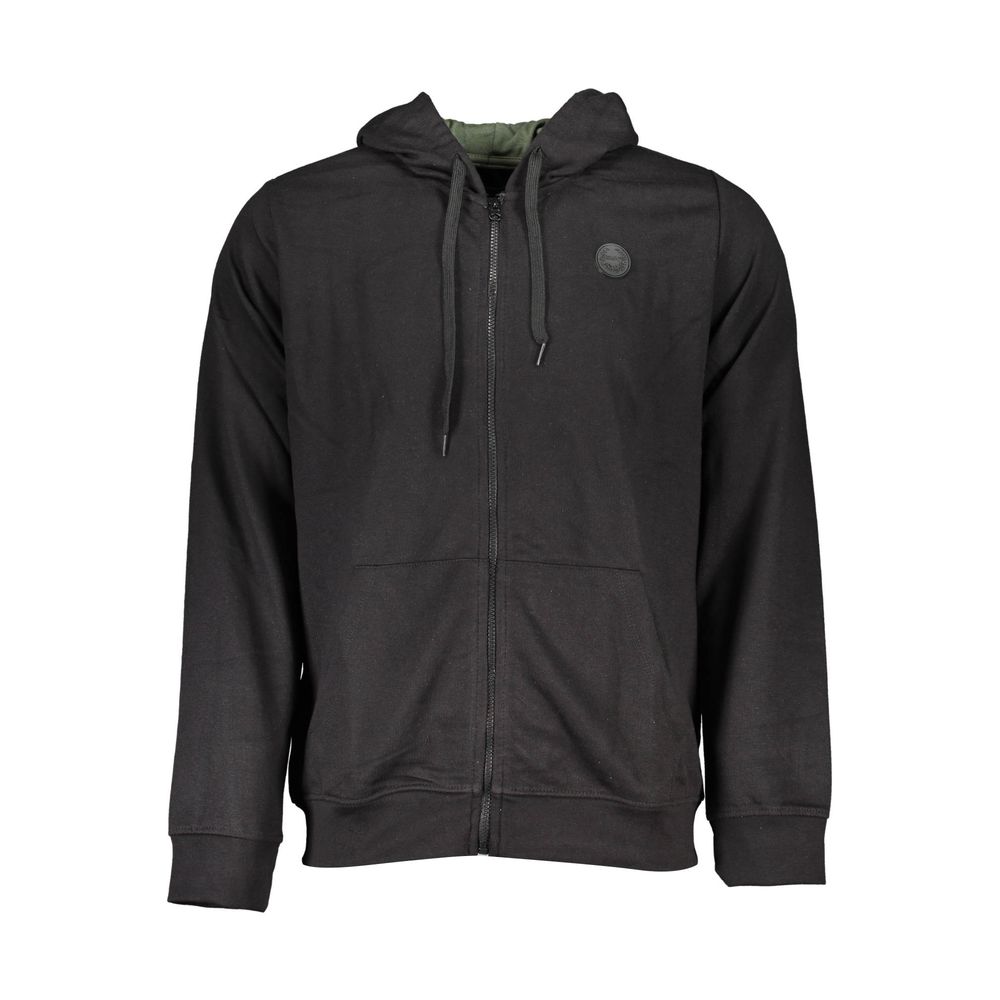 Black Cotton Men's Hooded Sweatshirt - ventzia