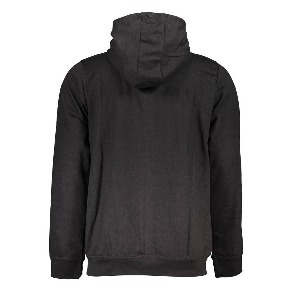 Black Cotton Men's Hooded Sweatshirt - ventzia