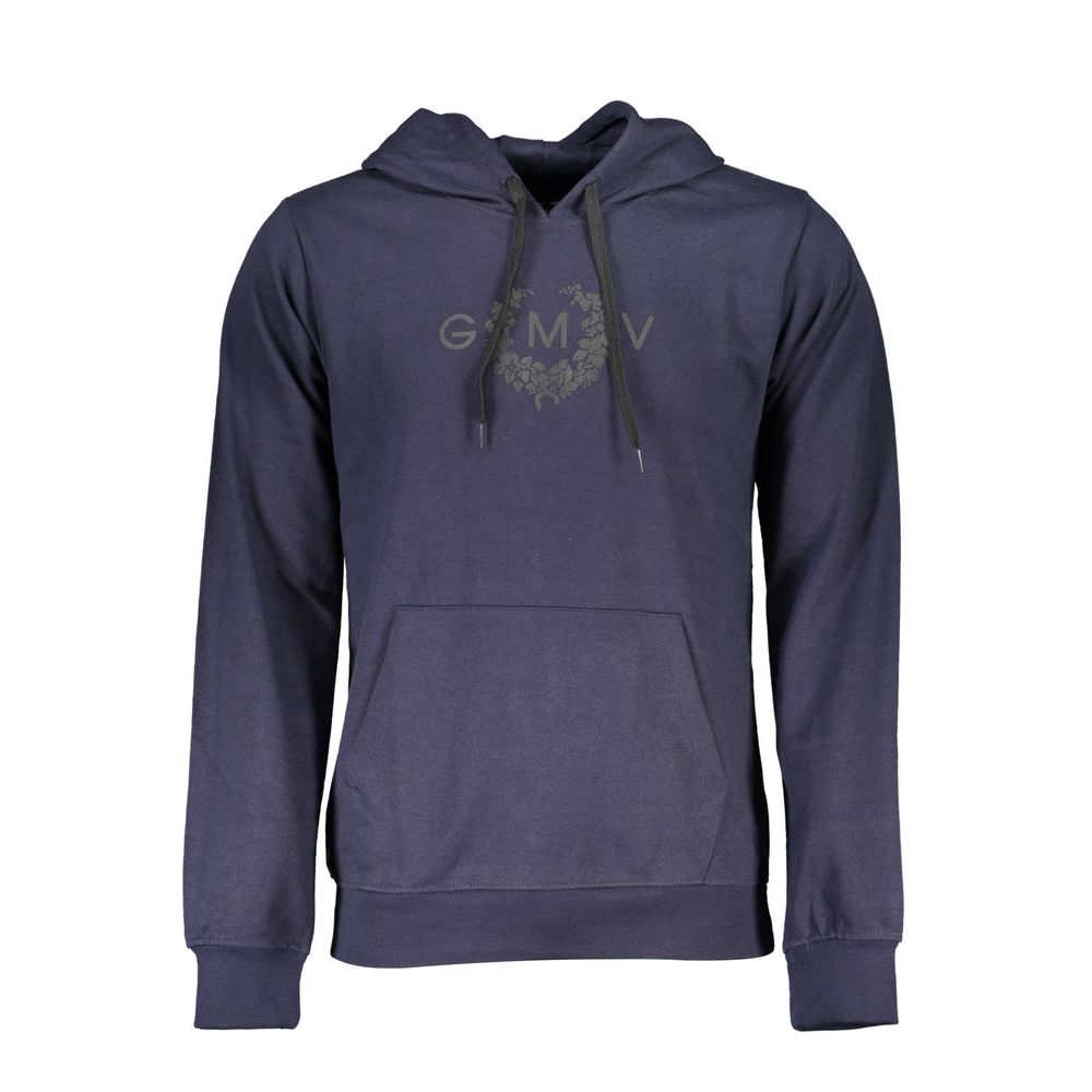 Blue Cotton Men Hoodie - ventzia