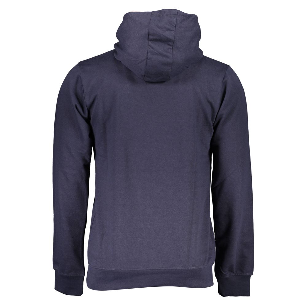 Blue Cotton Men Hoodie - ventzia