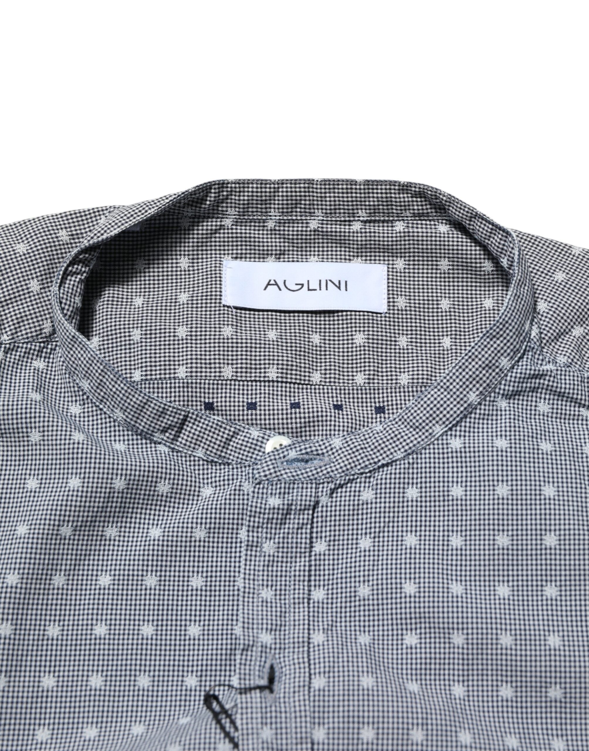Gray Polka Dot Cotton Button Down Long Sleeves Shirt
