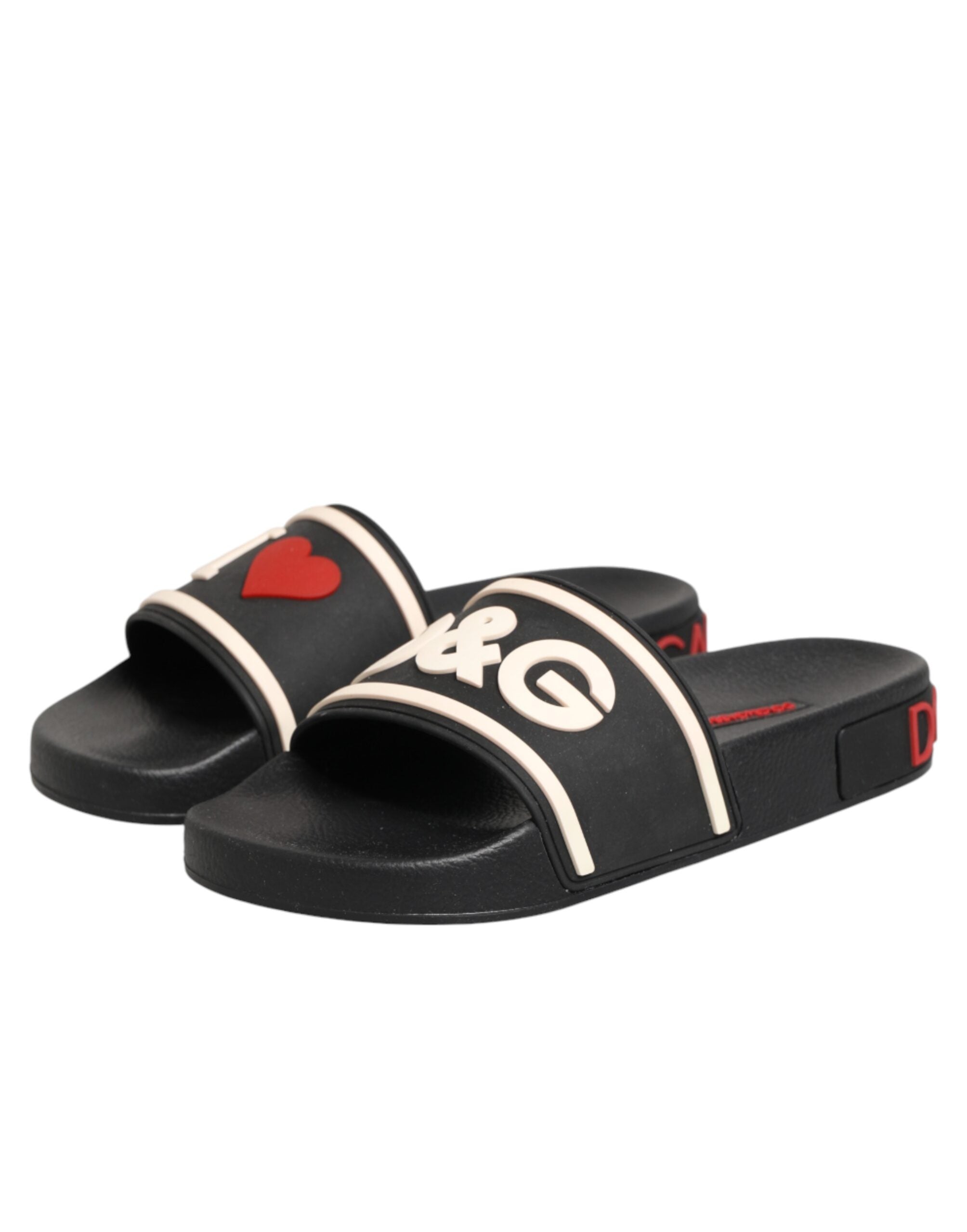 Black Rubber Slides Sandals Beachwear Shoes - ventzia
