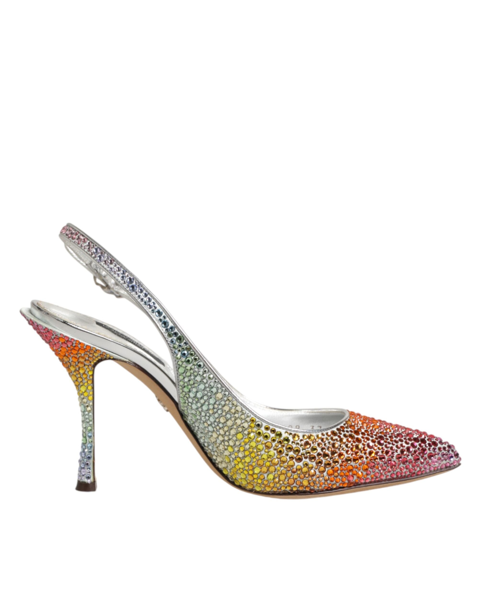 Multicolor Sequin Slingback Pumps Shoes - ventzia